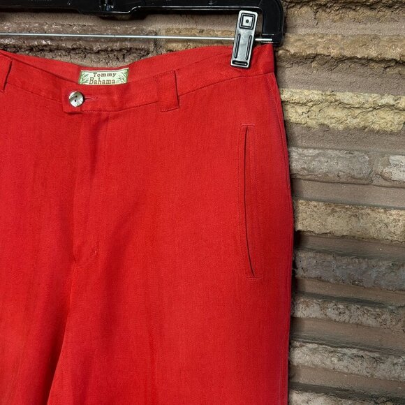 Tommy Bahama Vintage Red 100% Silk Flat Front Shorts Size 4 - Picture 5 of 7